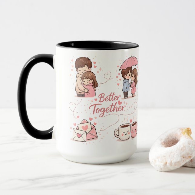Mug Better Together – Cadeau Romantique Parfait (Avec donut)