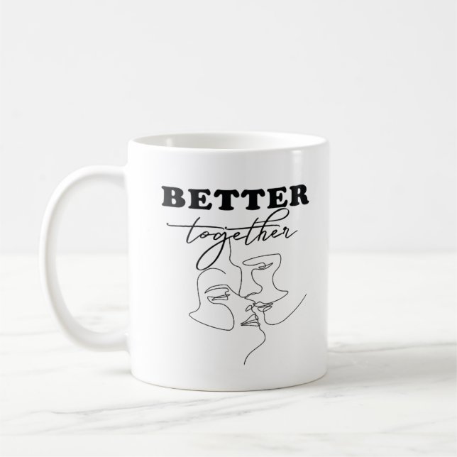 Mug Better Together Kissing Romantic Design  (Gauche)