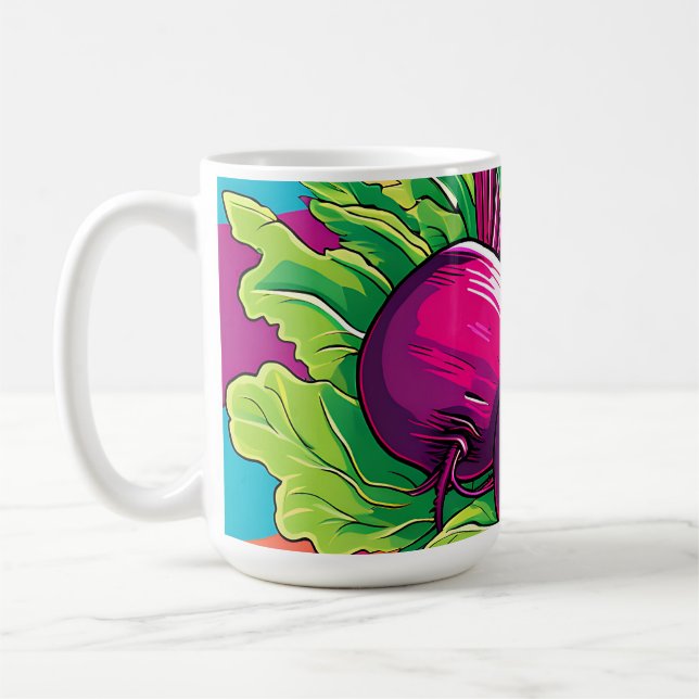 Mug Betteraves Violettes Vibrantes Pop Art (Gauche)