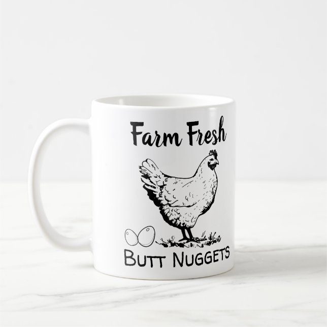 Mug Beurre frais de ferme amusant qui noie les oeufs d (Gauche)