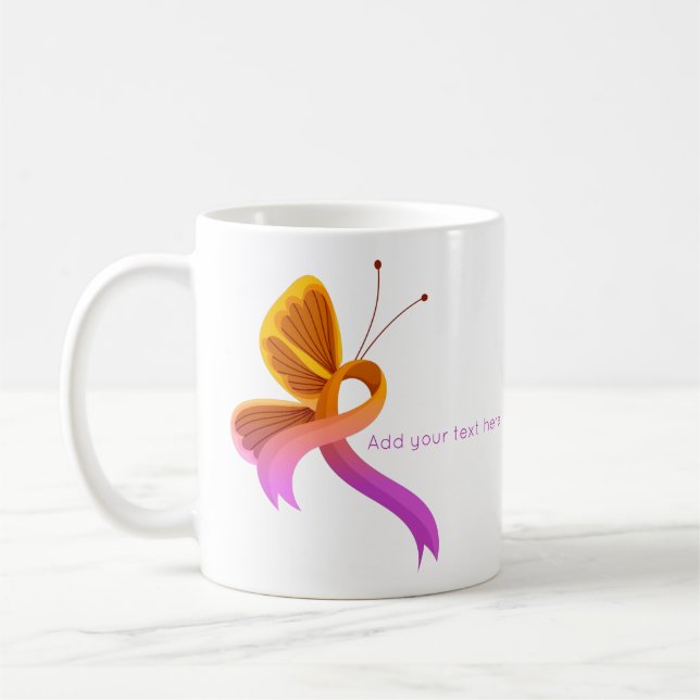 Mug Beurre-ruban de sensibilisation à l'orchidée et à  (Gauche)