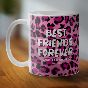 Mug BFF Leopard Rose Meilleur Ami Besties