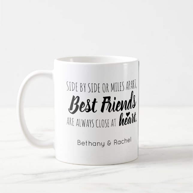 Mug BFF personnalisé moderne meilleur ami Script photo (Gauche)