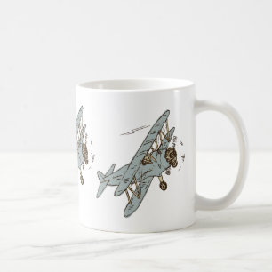 Mug Bi-plans Art Déco - jaune sans texte.
