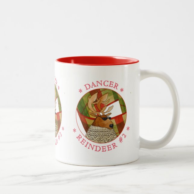 Mug bi-ton rouge Renne Danseur (Droit)