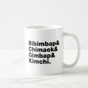 Mug Bibimbap & Chimaek & Gimbap & Kimchi. Nourriture c