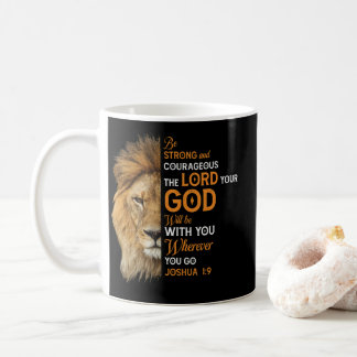 Mug Bible chrétienne contre Joshua 1 9 Lion Faith