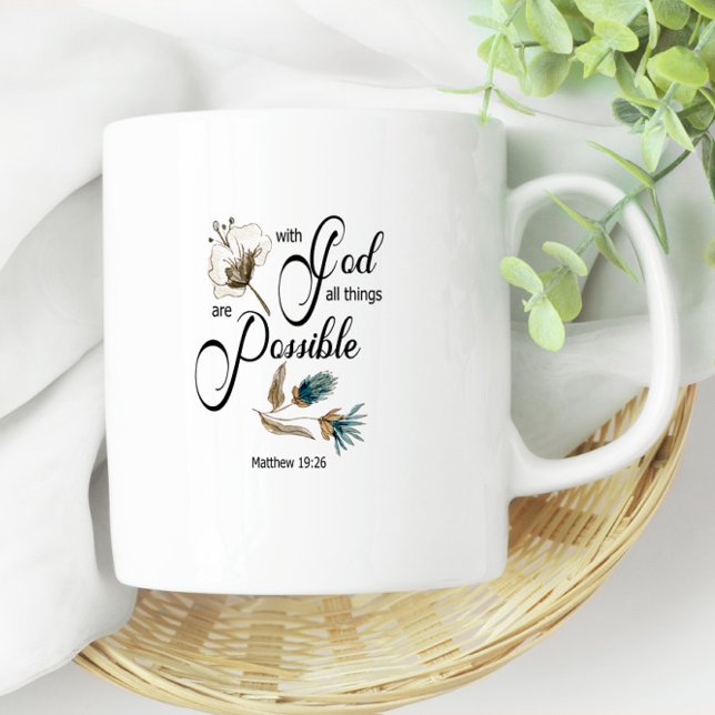 Mug Bible verset Toutes les choses sont possibles avec (Créateur téléchargé)
