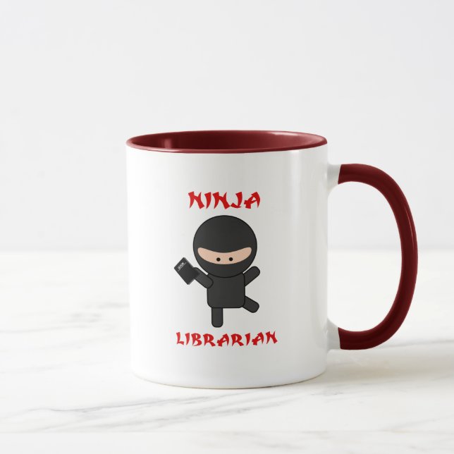 Mug Bibliothécaire de Ninja avec le livre (Droite)