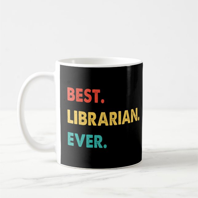 Mug Bibliothécaire Profession Rétro Meilleur bibliothé (Gauche)
