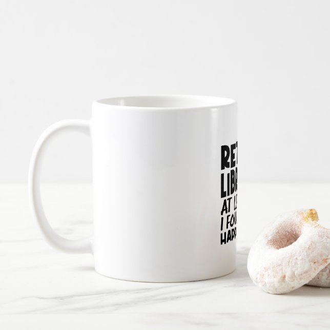 Mug Bibliothécaire Retraité Au Moins J'Ai Trouvé Une F (Avec donut)