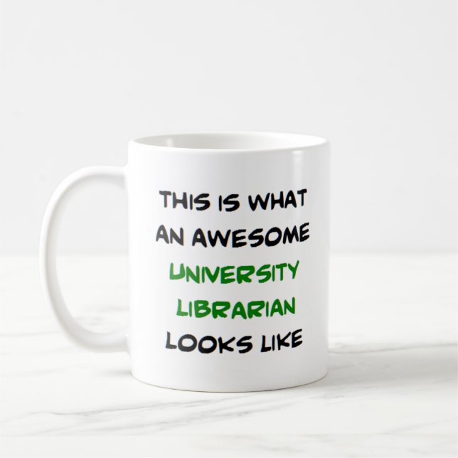 Mug bibliothécaire universitaire, génial (Gauche)