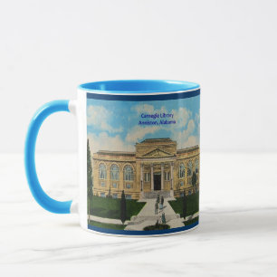 Mug Bibliothèque Carnegie vintage Anniston Alabama