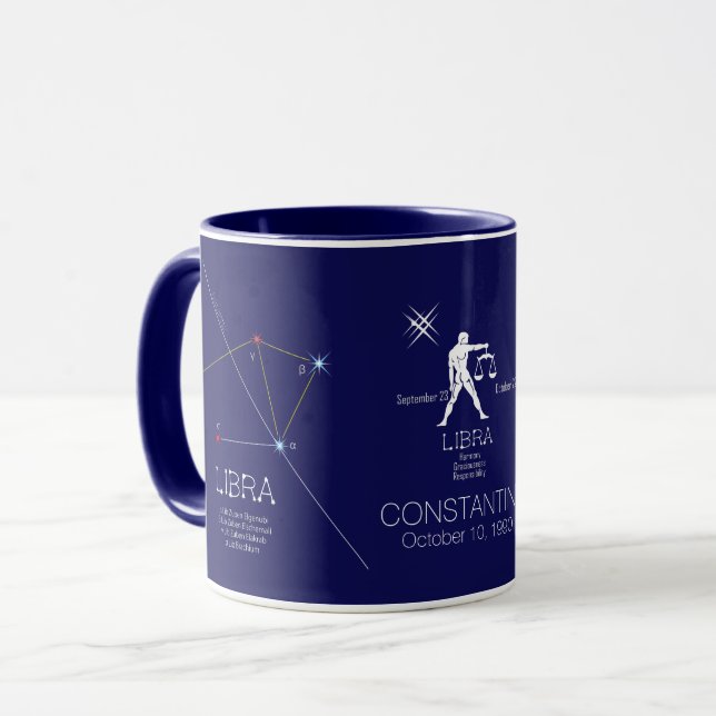 Mug Bibliothèque de constellation zodiaque (Devant gauche)
