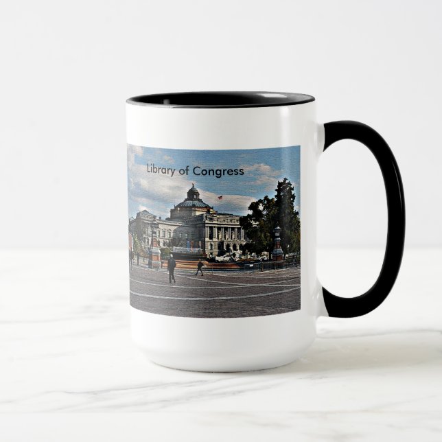 Mug Bibliothèque du Congrès en Motif mosaïque (Droite)