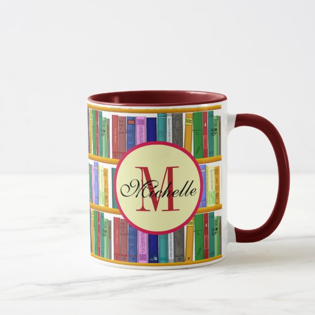 Mug Bibliothèque pour génie. Livres pour élèves intell (Droite)