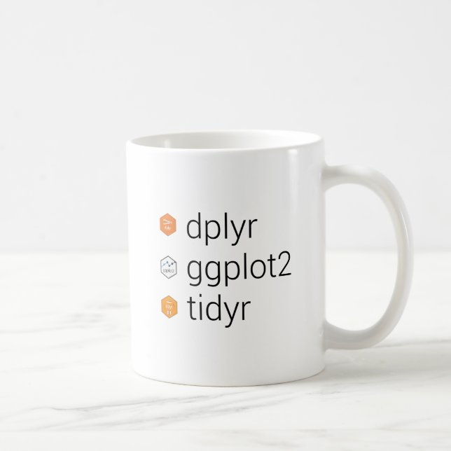 Mug Bibliothèques de Tidyverse : dplyr, ggplot2, tidyr (Droite)
