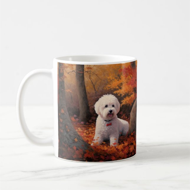 Mug Bichon Frise à l'automne Feuilles automne Inspire (Gauche)