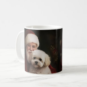 Mug Bichon frisé avec le Père Noël Noël festif