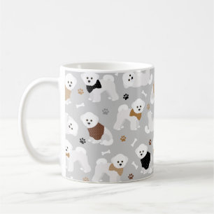 Mug Bichon Frise Bones and Paws Grey