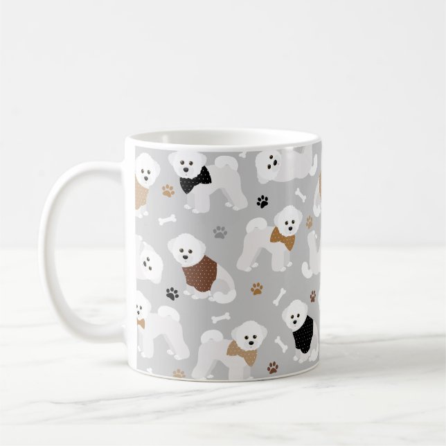Mug Bichon Frise Bones and Paws Grey (Gauche)