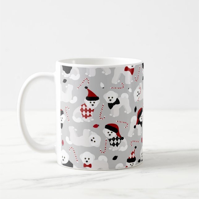 Mug Bichon Frise Christmas Grey (Gauche)