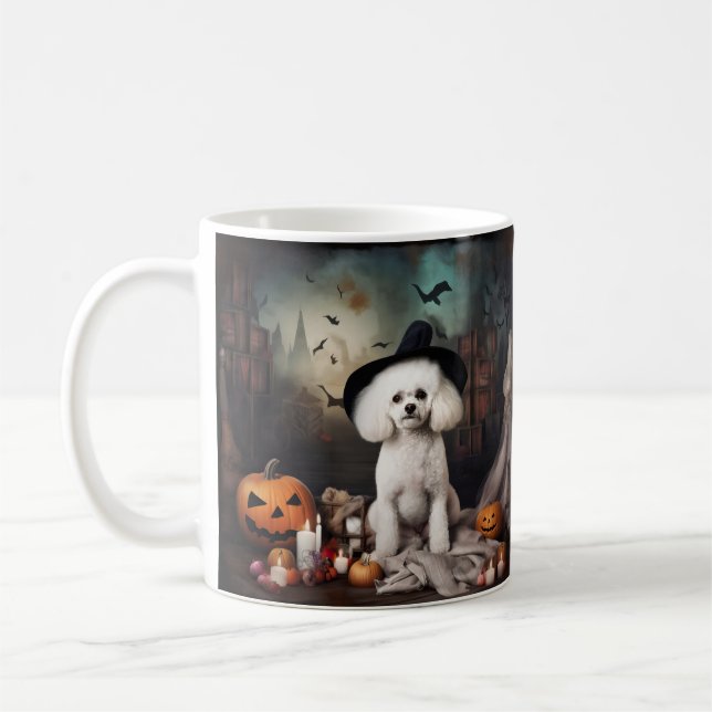Mug Bichon Frisé Citrouilles Halloween Épouvantable (Gauche)