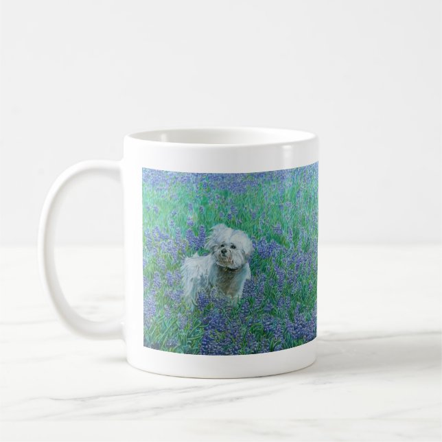 Mug Bichon Frise dans les Bluebonnets (Gauche)