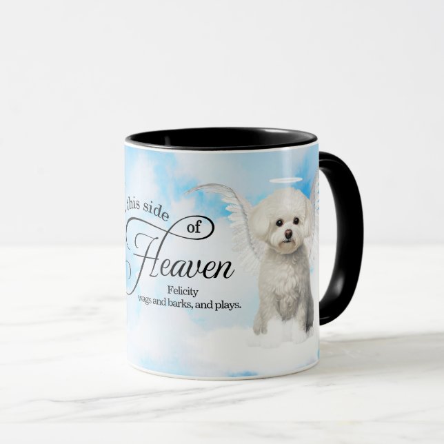 Mug Bichon Frise Dog Angel Custom Pet Memorial (Devant droit)