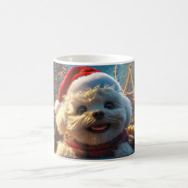 Mug Bichon Frise Dog Roller Dessous de verre Noël (Centre)