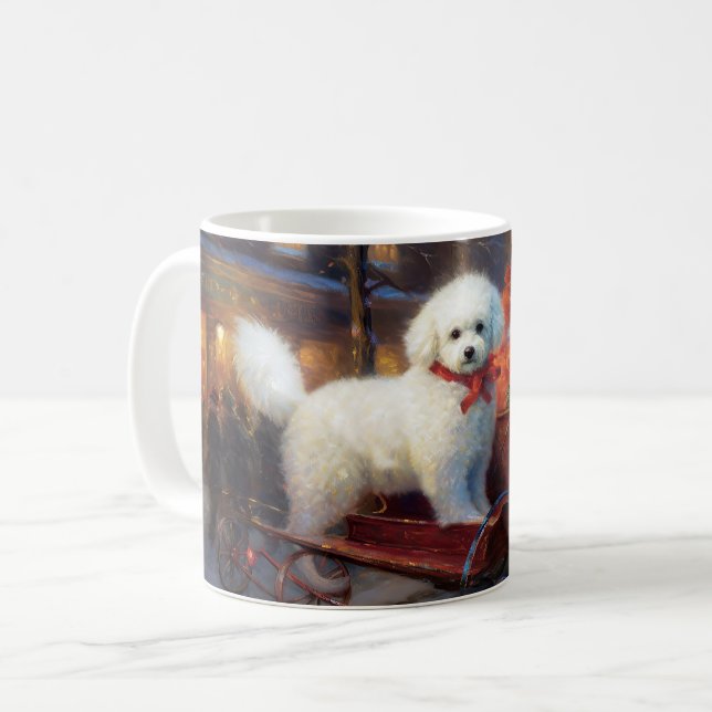 Mug Bichon frisé période de fêtes de Noël (Devant gauche)