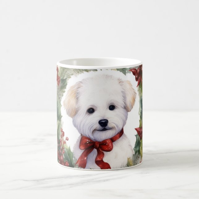 Mug Bichon Frise Wreath Festive Pup (Centre)