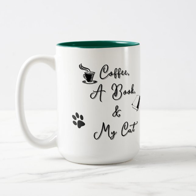 Mug bicolore 15 oz (vert foncé) (Gauche)