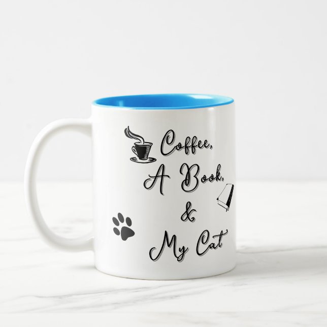 Mug bicolore 325 ml (bleu ciel) (Gauche)