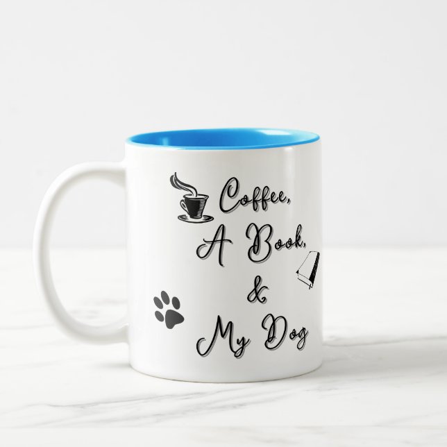 Mug bicolore 325 ml (bleu ciel) (Gauche)