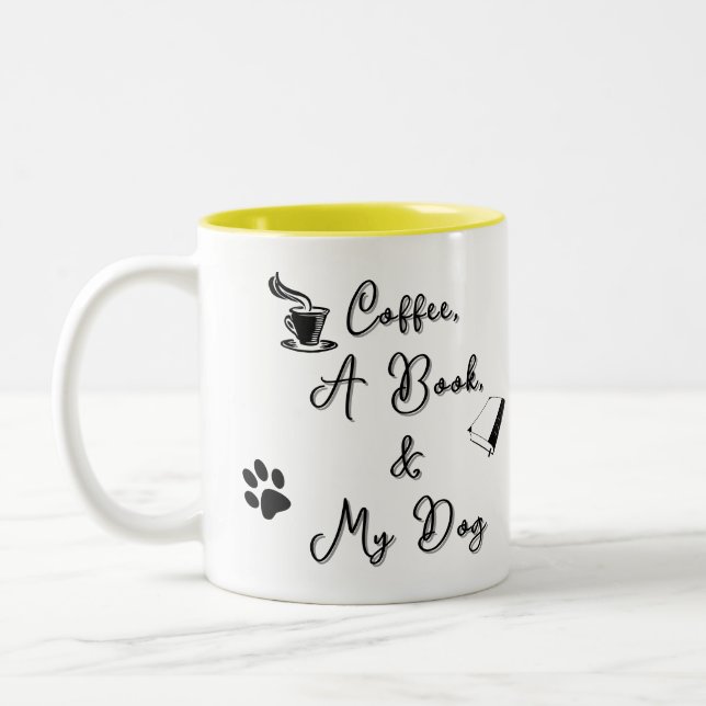 Mug bicolore 325 ml (jaune) (Gauche)