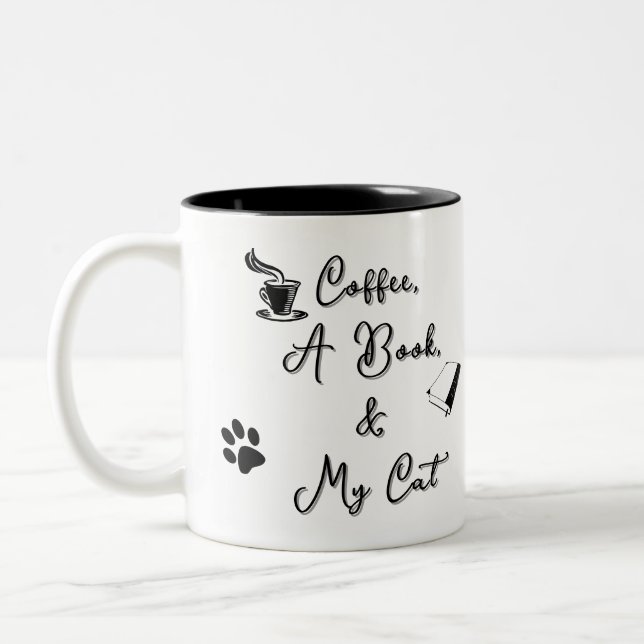 Mug bicolore 325 ml (noir sur blanc) (Gauche)