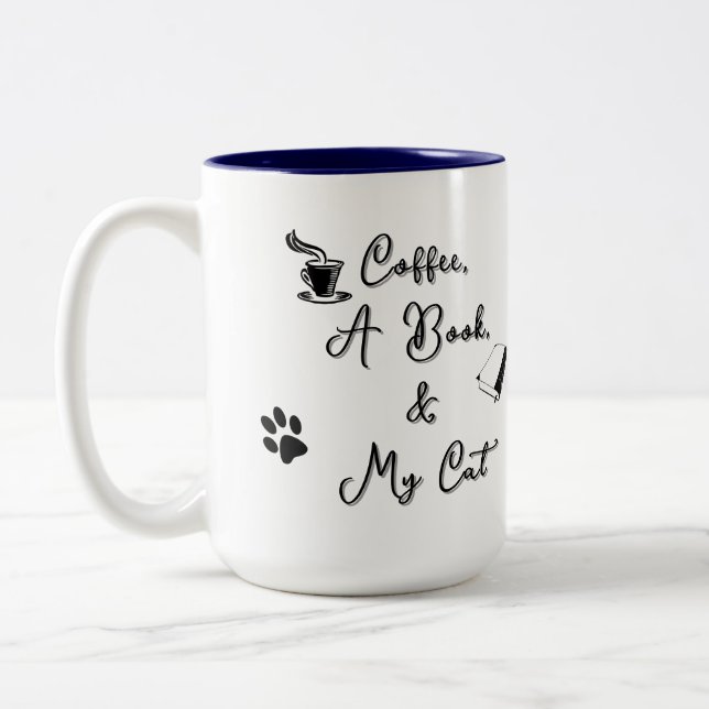 Mug bicolore 425 ml (bleu) (Gauche)