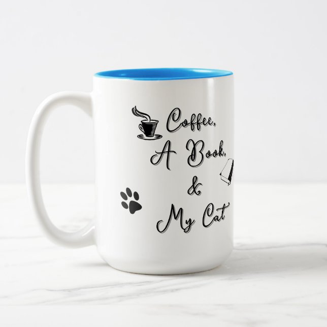Mug bicolore 450 ml (bleu ciel) (Gauche)