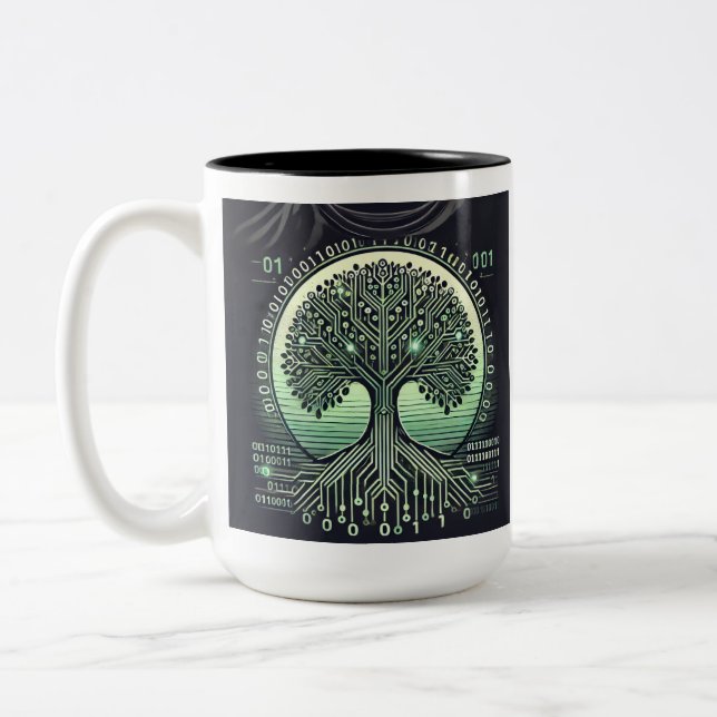 Mug bicolore, 45 cl pour ingénieurs logiciels (Gauche)