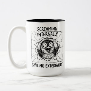 Mug Bicolore - Joie de Café Manchot Grincheux