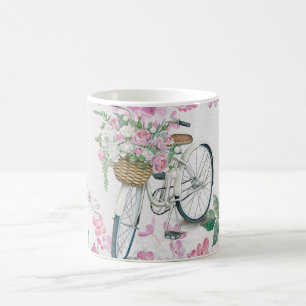 Mug Bicyclette et fleurs élégantes