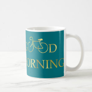 Mug Bicyclette Good Morning Faux Gold personnalisable