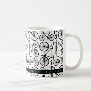 Mug Bicyclette Motif moderne en noir et blanc