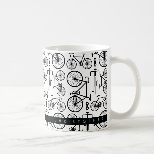 Mug Bicyclette Motif moderne en noir et blanc (Droite)