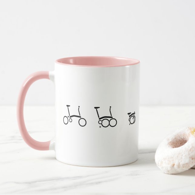 Mug Bicyclette se pliante de vélo de Brompton (Avec donut)