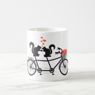 Mug bicyclette tandem avec des écureuils