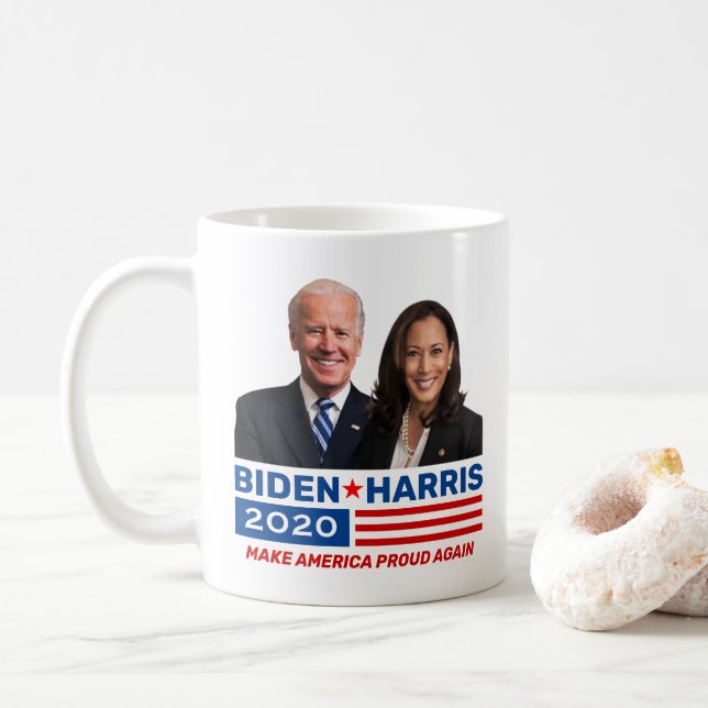 Mug Biden Harris 2020 Election Red White Blue avec pho (Avec donut)