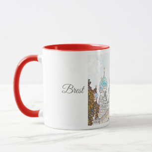 Mug Biélorussie Б л а р у с  Brest Cityscape Sketch Mu