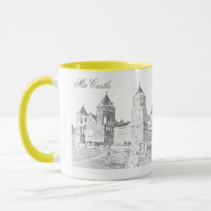 Mug Biélorussie Б л а р у с Château de Mir Dessin е Co